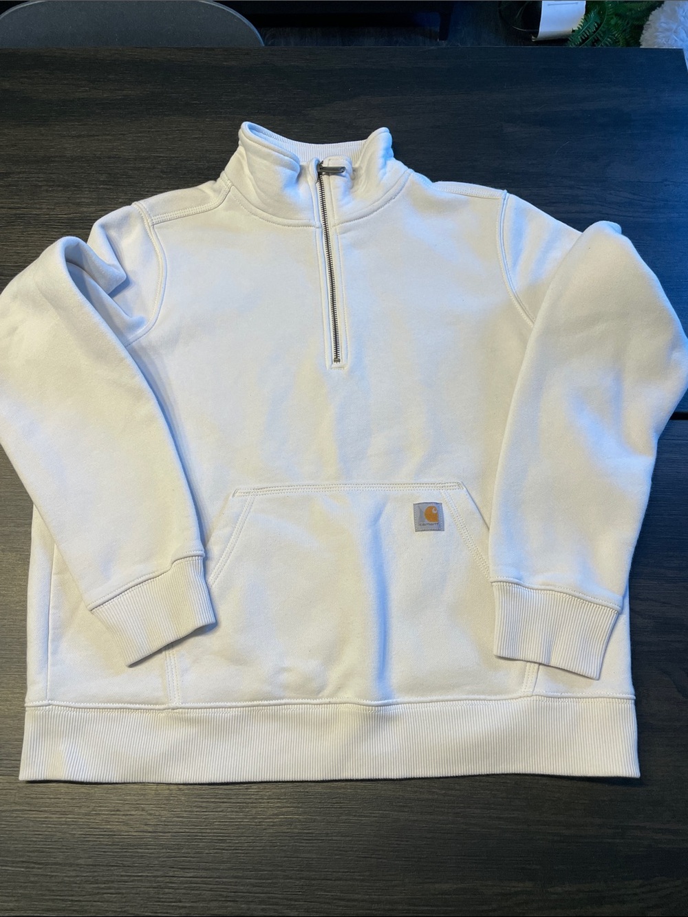 Women’s Carhartt White Half-Zip Sweatshirt Hoodie